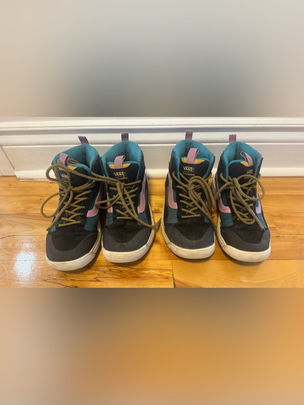 Vans Women's High-Top Sneakers in Black, Teal and Pink